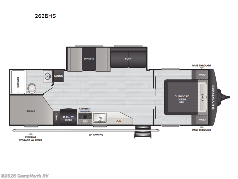 New 2027 Keystone Hideout 262BHS available in Schoolcraft, Michigan