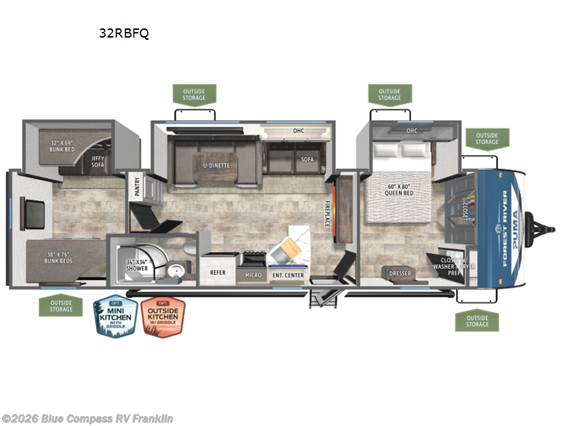 New 2027 Forest River Puma 32RBFQ available in Franklin, Kentucky