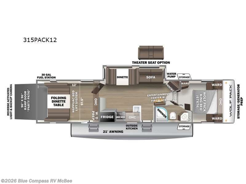 Used 2022 Forest River Cherokee Wolf Pack 315PACK12 available in Mcbee, South Carolina