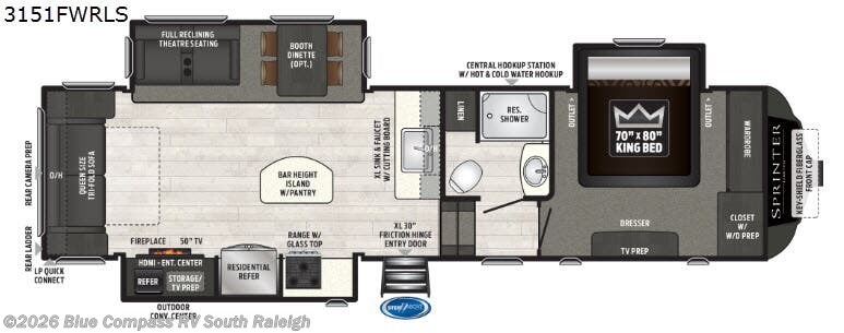 Used 2019 Keystone Sprinter 3151FWRLS available in Benson, North Carolina