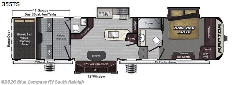 Used 2018  Keystone Raptor 355TS by Keystone from Blue Compass RV South Raleigh in Benson, NC