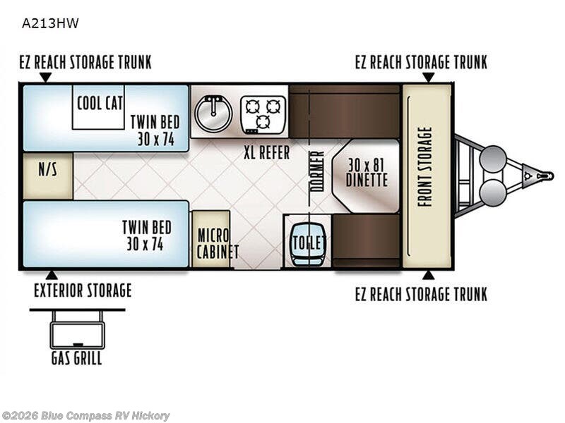 Used 2018  Forest River Rockwood Hard Side High Wall Series A213HW by Forest River from Blue Compass RV Hickory in Claremont, NC
