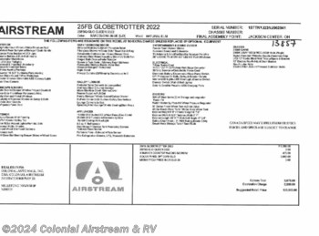 New 2022 Airstream Globetrotter 25FBQ Queen available in Millstone Township, New Jersey