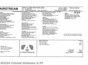 New 2023 Airstream Globetrotter 27FBQ Queen available in Millstone Township, New Jersey