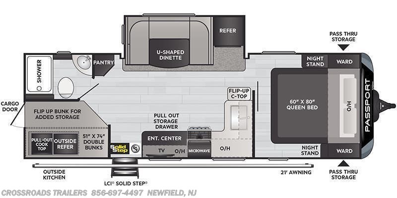2022 Keystone Passport Grand Touring 2401BH GT floorplan image