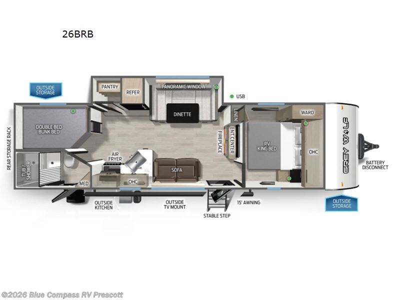 New 2026 Forest River Cherokee Grey Wolf 26BRB available in Prescott, Arizona