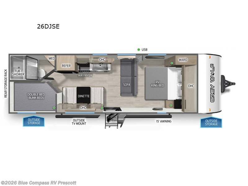 New 2026 Forest River Cherokee Grey Wolf 26DJSE available in Prescott, Arizona